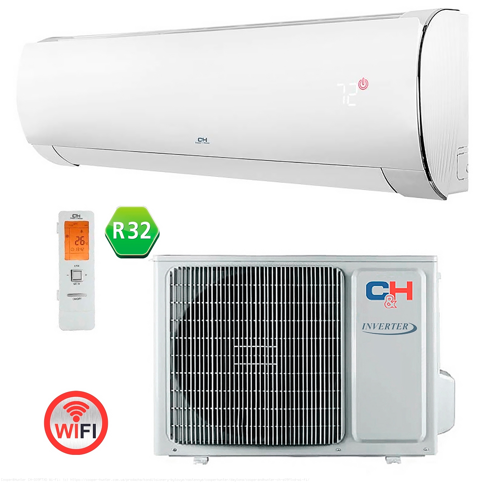 Кондиціонер Cooper&Hunter CH-S09FTXD Wi-Fi (Daytona)