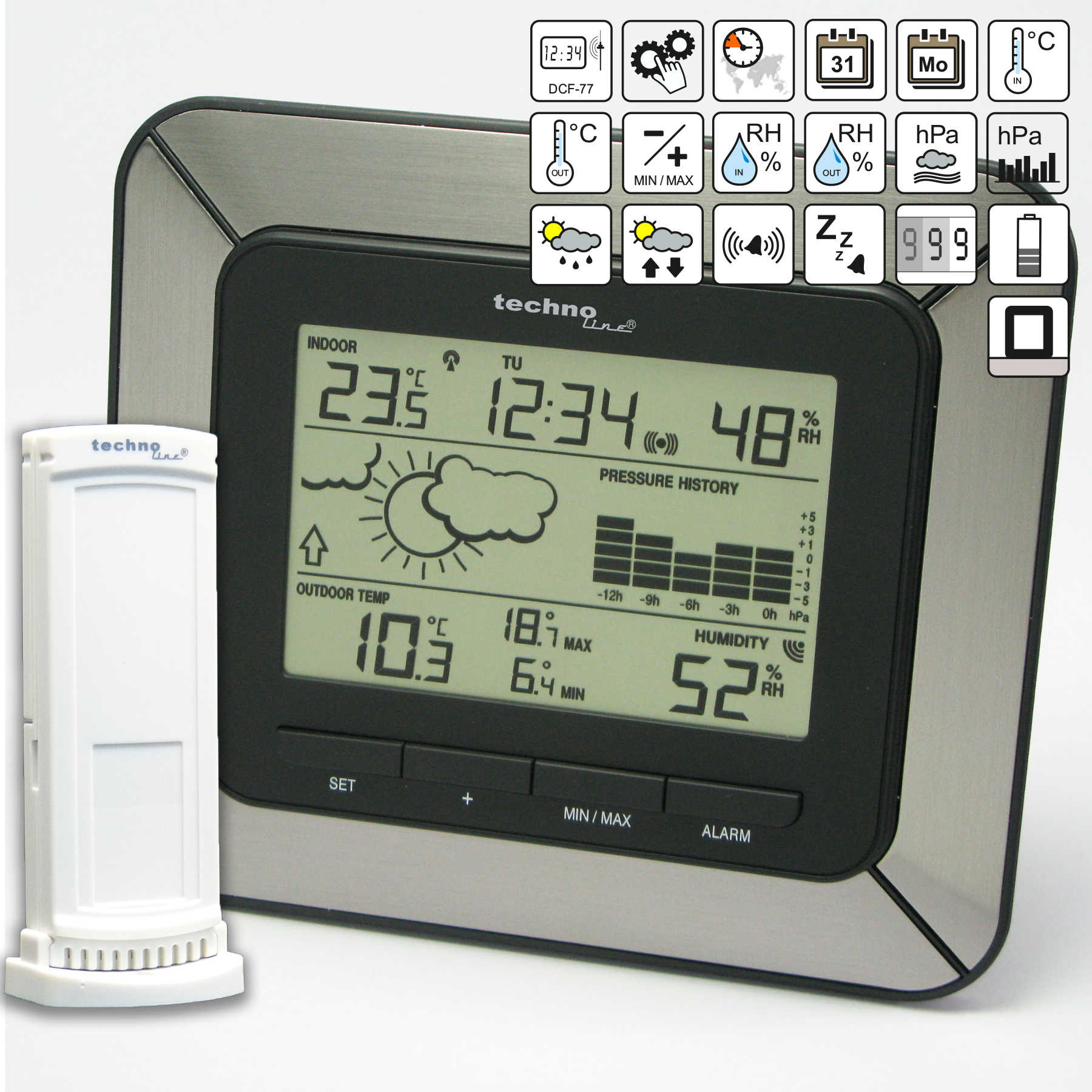 Метеостанція Technoline WS9273 IT Alu/Black 54841