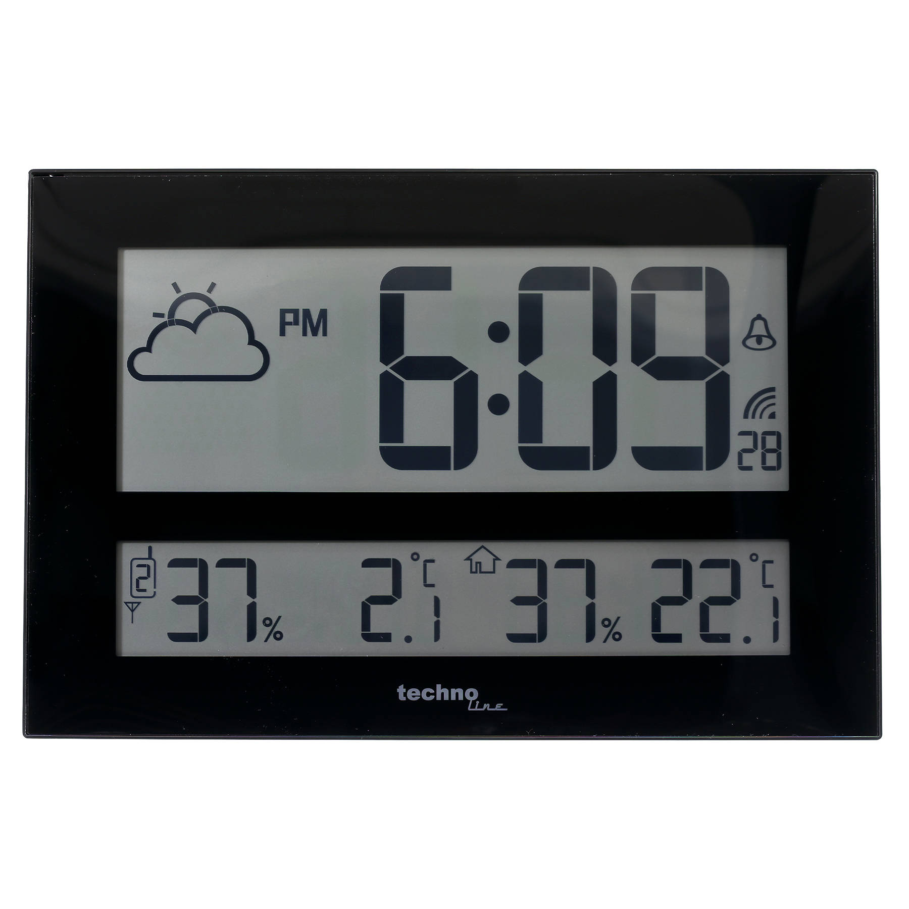 Настінний годинник Technoline WS8011 Black 54874