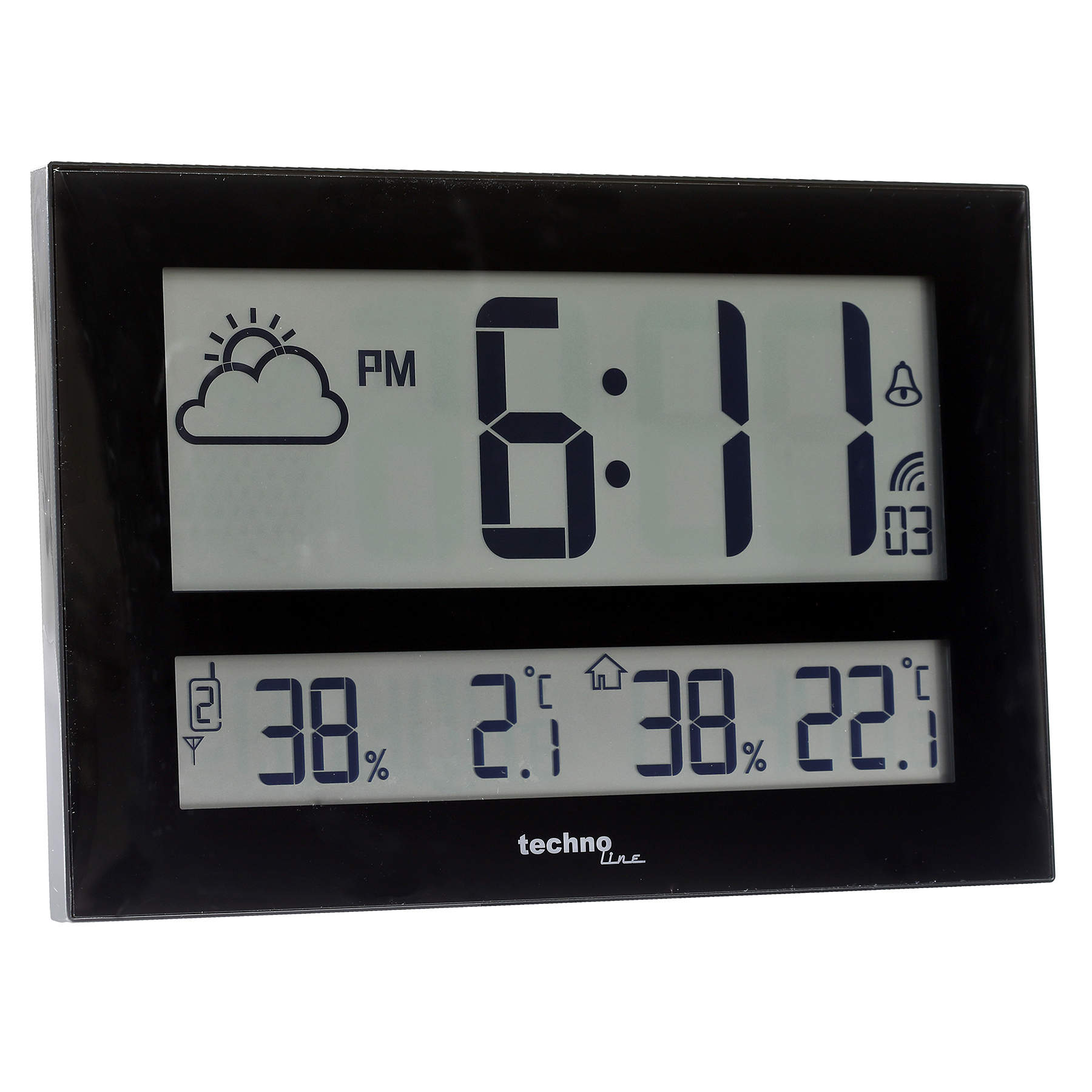 Настінний годинник Technoline WS8011 Black 54877