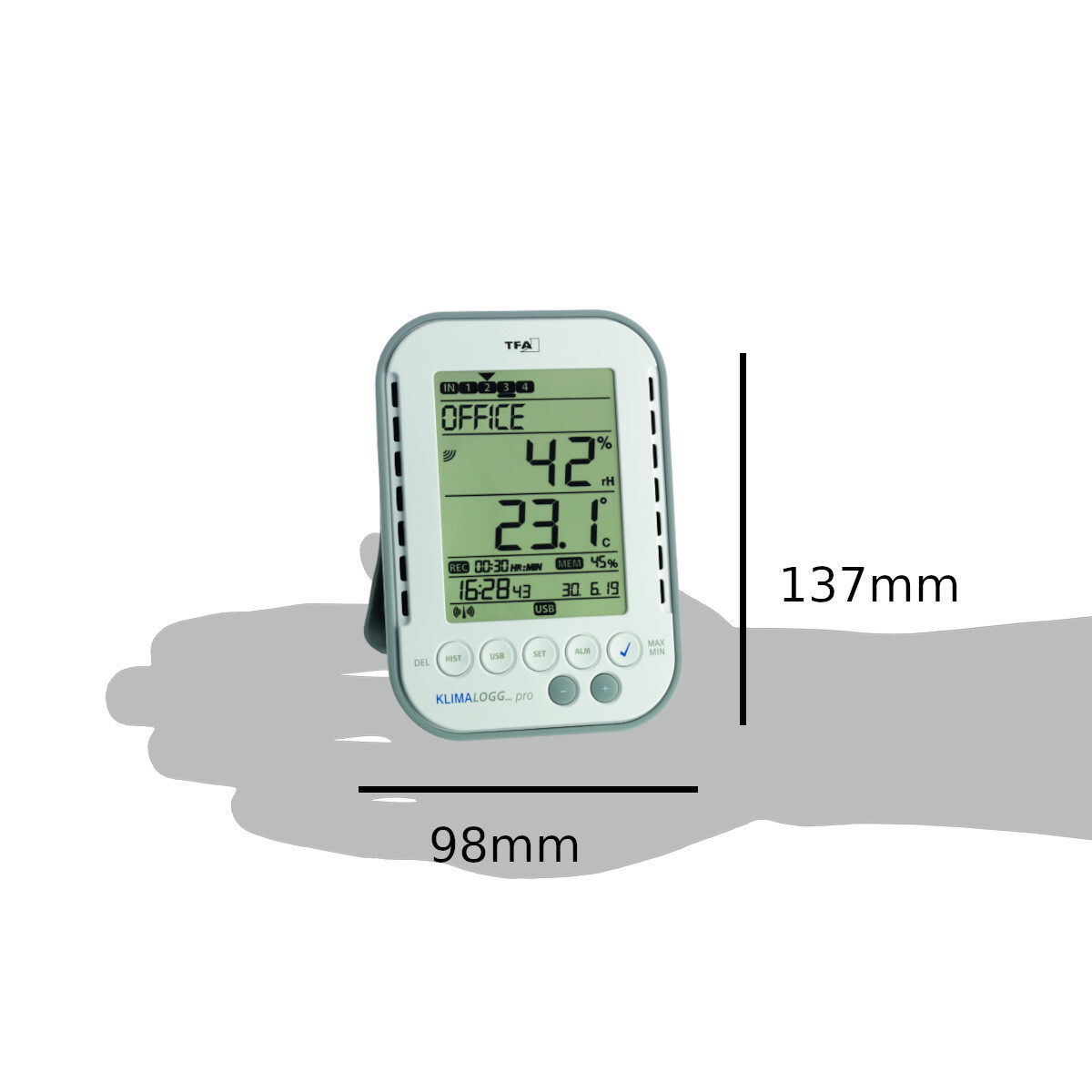 Термогігрометр цифровий TFA “KlimaLogg Pro” 303039.IT 76955