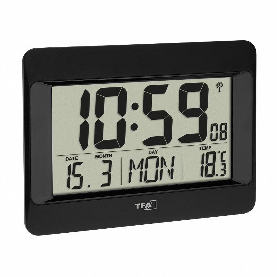Годинник настінний цифровий з термометром TFA 60451901