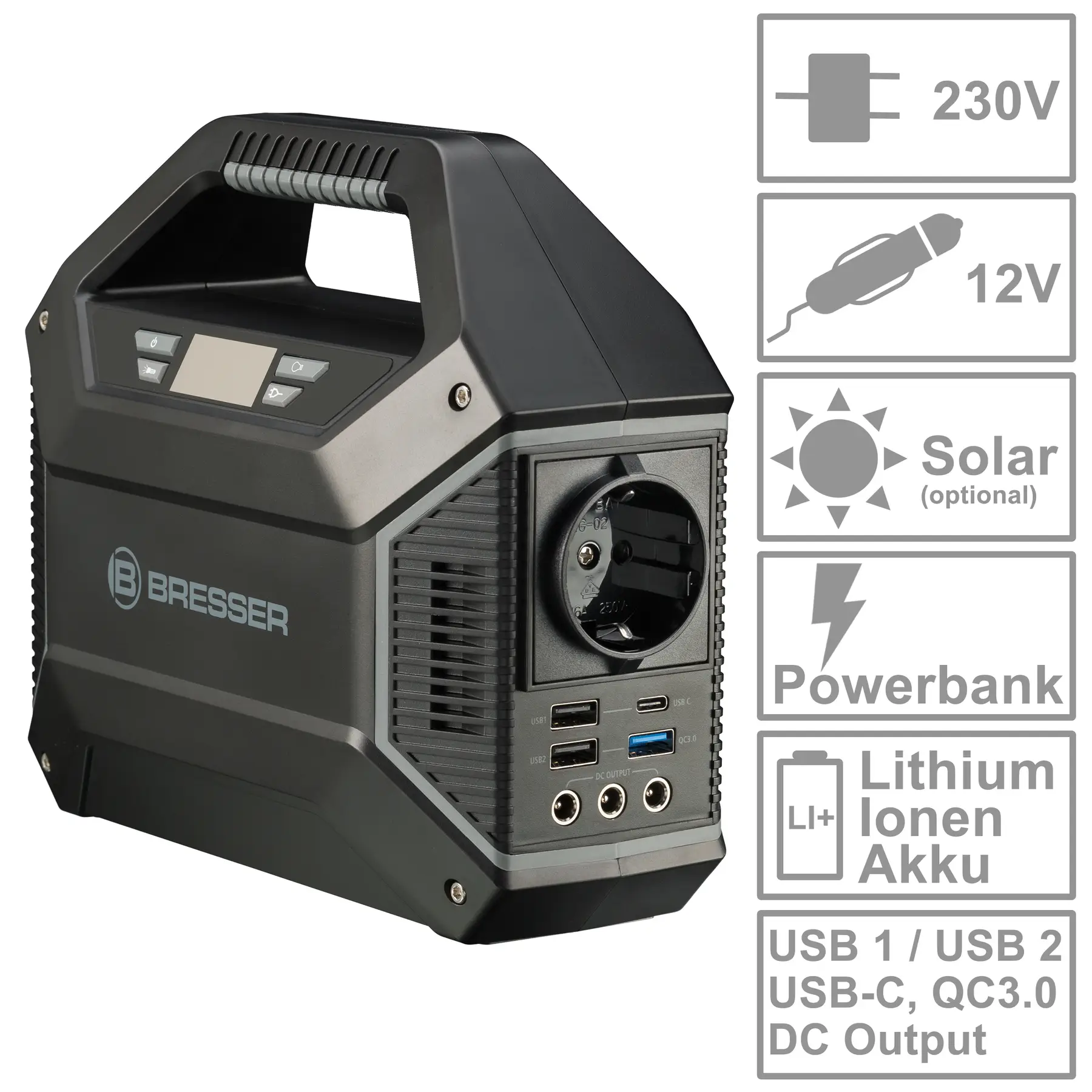 Портативна зарядна станція Bresser Portable Power Supply 100 Watt (3810000) 84777