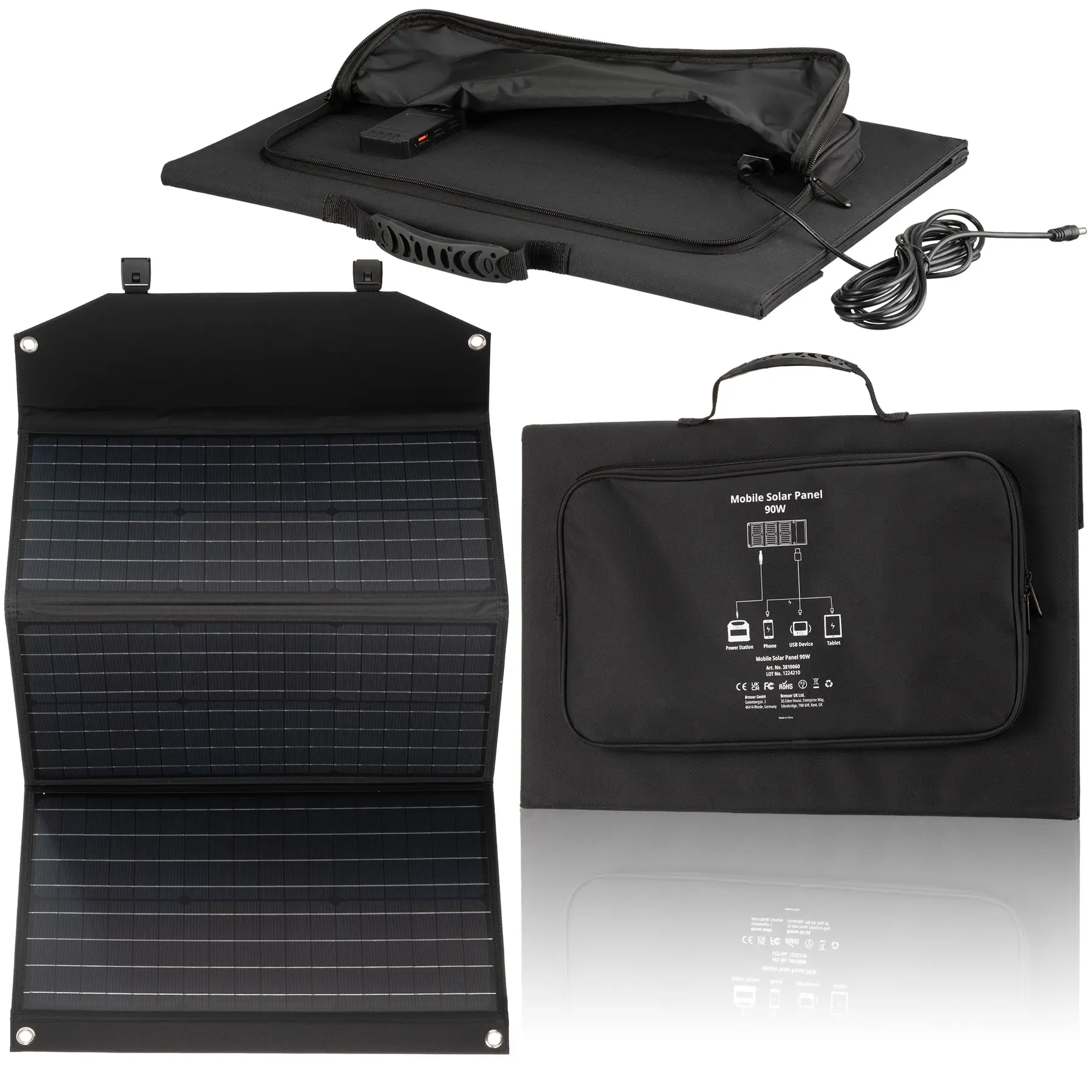 Портативний зарядний пристрій сонячна панель Bresser Mobile Solar Charger 90 Watt USB DC (3810060) 84740