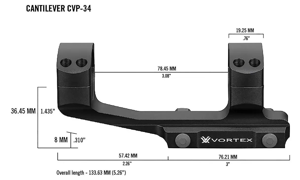 Кріплення для приціла Vortex Pro 34mm Cantilever mount (CVP-34) 101687