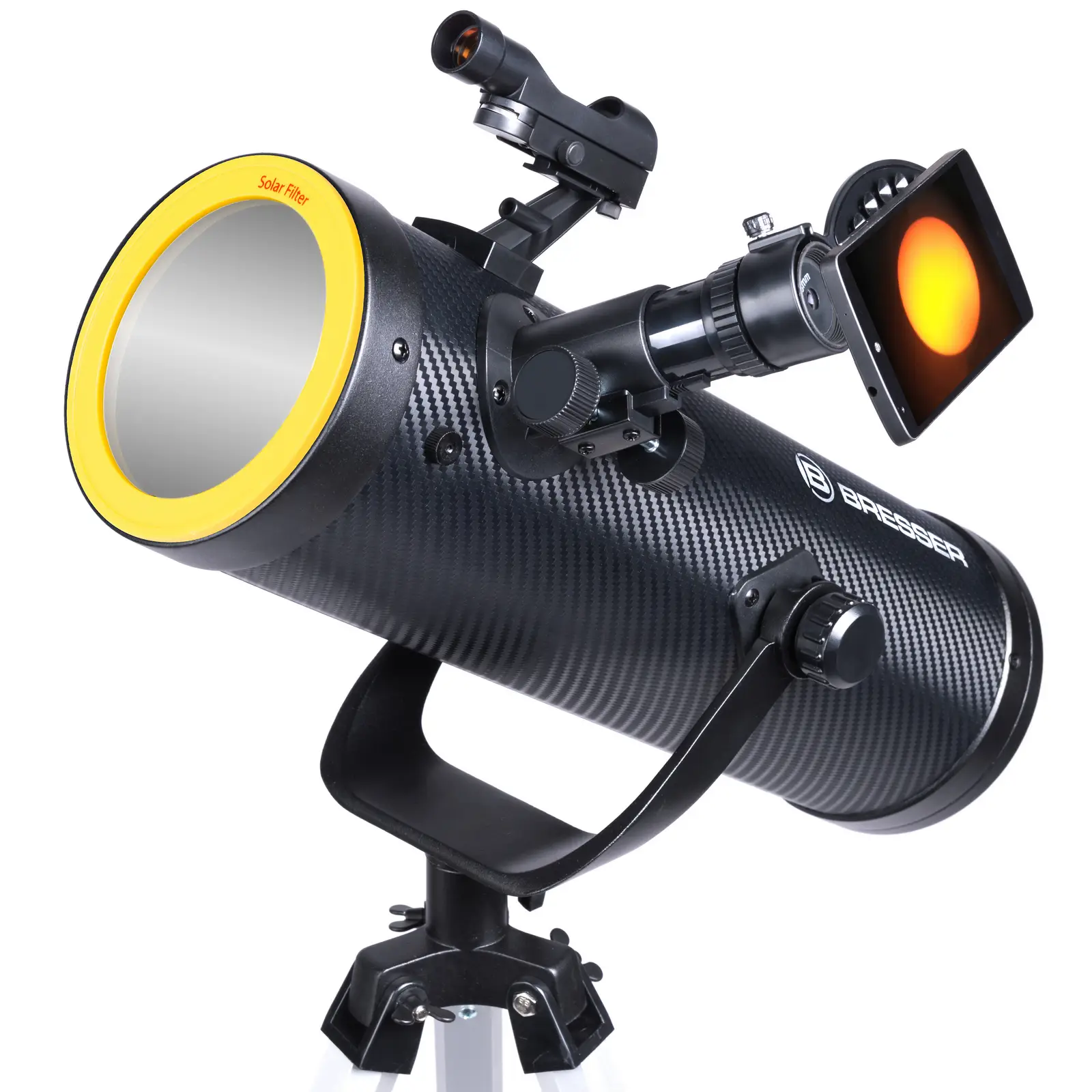 Телескоп Bresser Solarix 114/500 AZ Carbon з сонячним фільтром і адаптером для смартфона (4614505) 104446