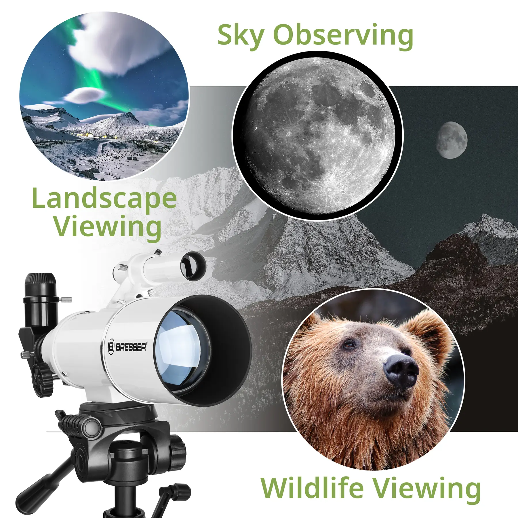 Телескоп Bresser Classic 70/350 Refractor з адаптером для смартфона (4670350) 104088