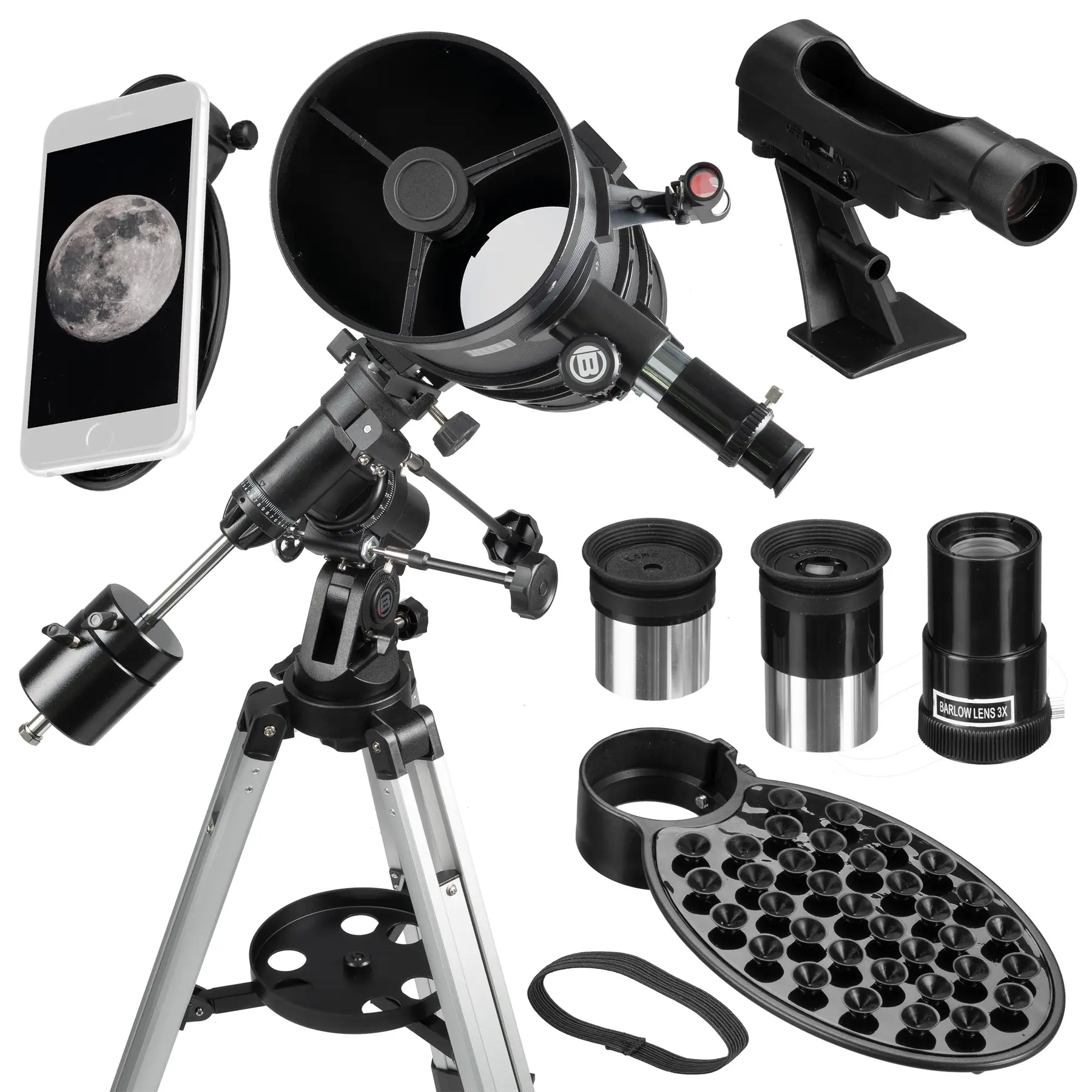 Телескоп Bresser Pollux 150/1400 EQ3 Carbon з сонячним фільтром і адаптером для смартфона (4690900) 104391