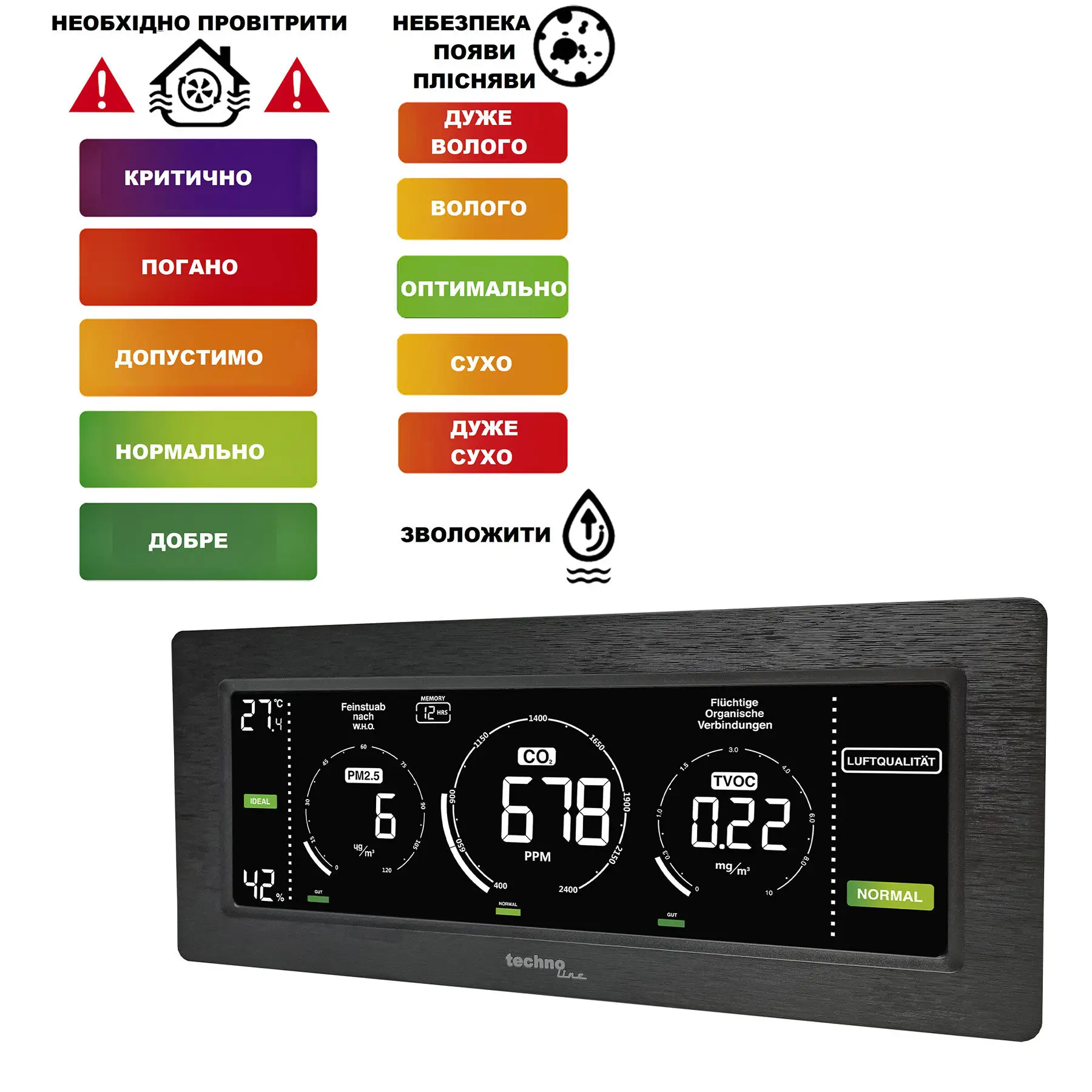 Метеостанція Technoline WL1035 Black (WL1035) 108615