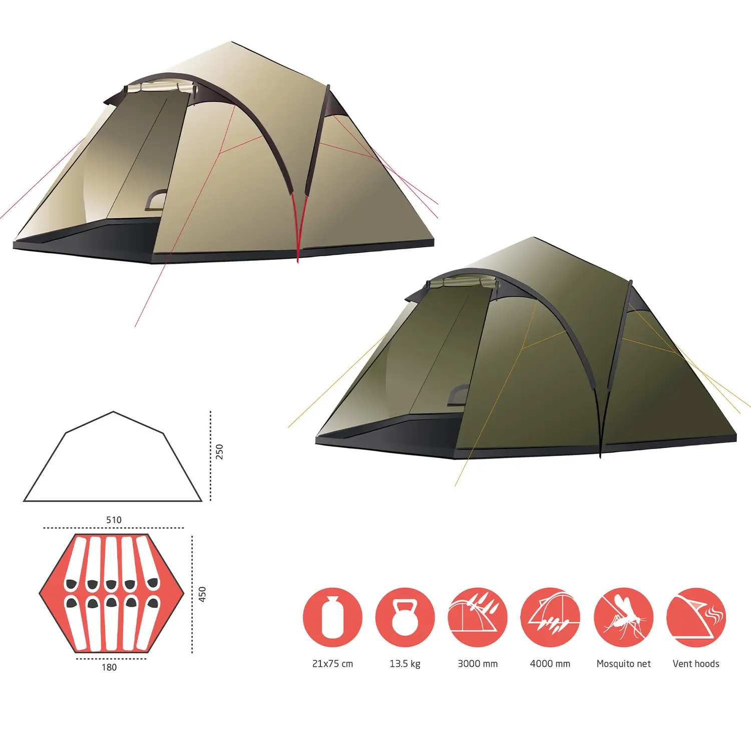 Намет Grand Canyon Black Knob 10 Capulet Olive (330015) 108121