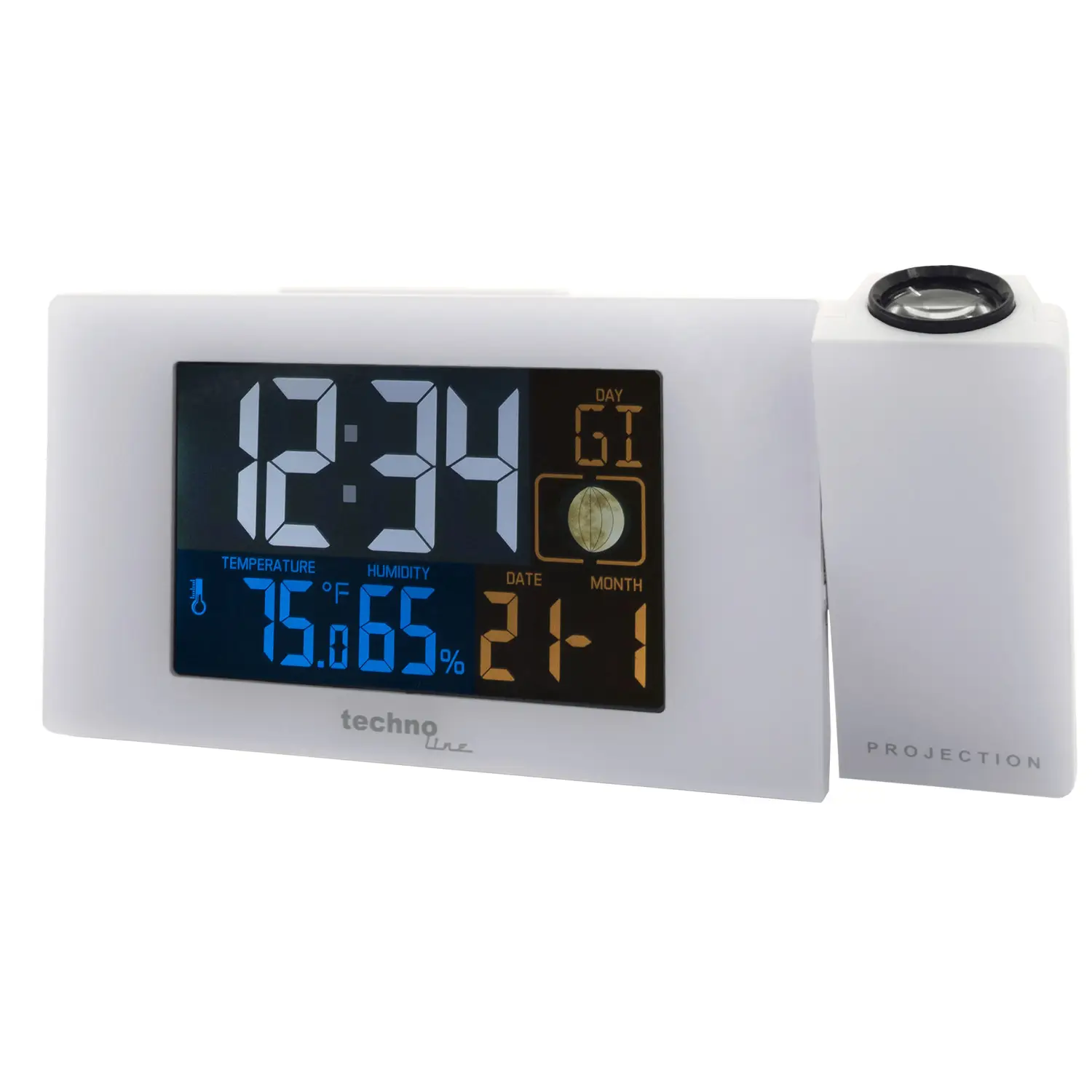 Годинник проекційний Technoline WT537 White (WT537) 108992