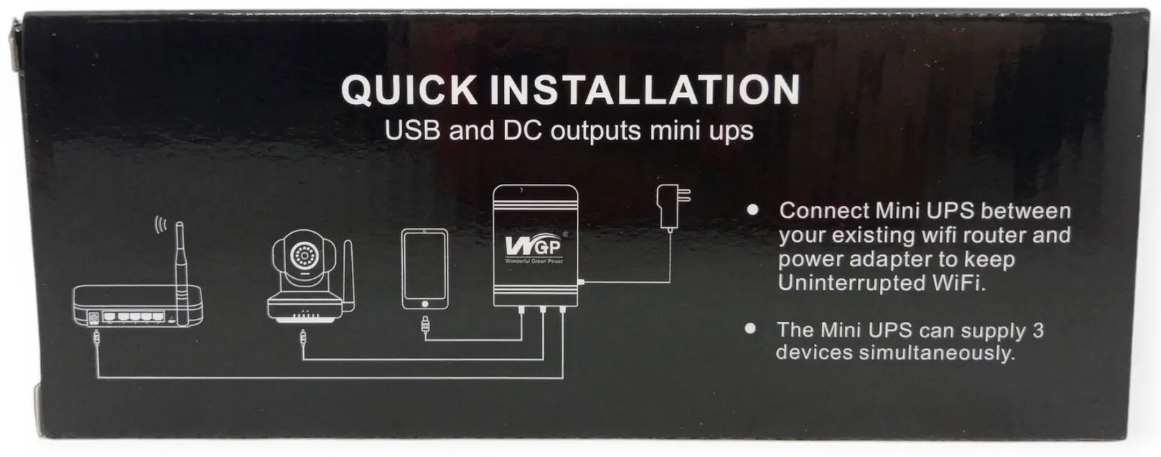 Джерело безперебійного живлення для роутера WGP mini DC UPS 103A (10400 mAh, 38Wh) 110815