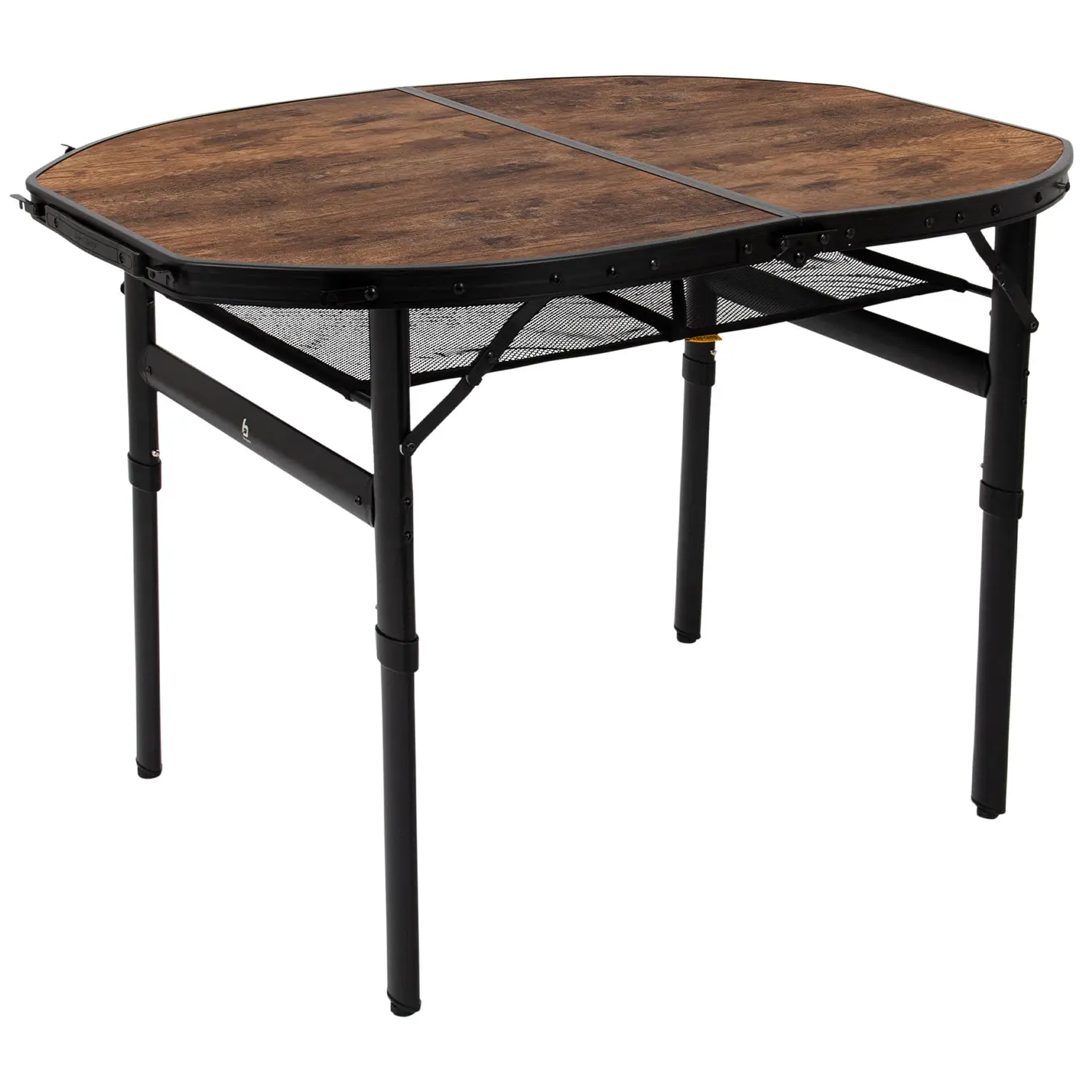 Стіл Bo-Camp Woodbine Oval 100×70 cm Black/Wood look (1404185)