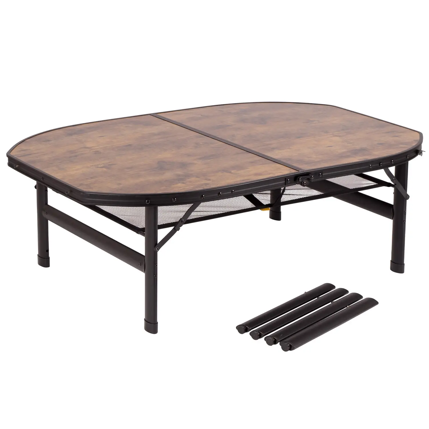 Стіл Bo-Camp Melrose Oval 120×80 cm Black/Wood look (1404220) 114245