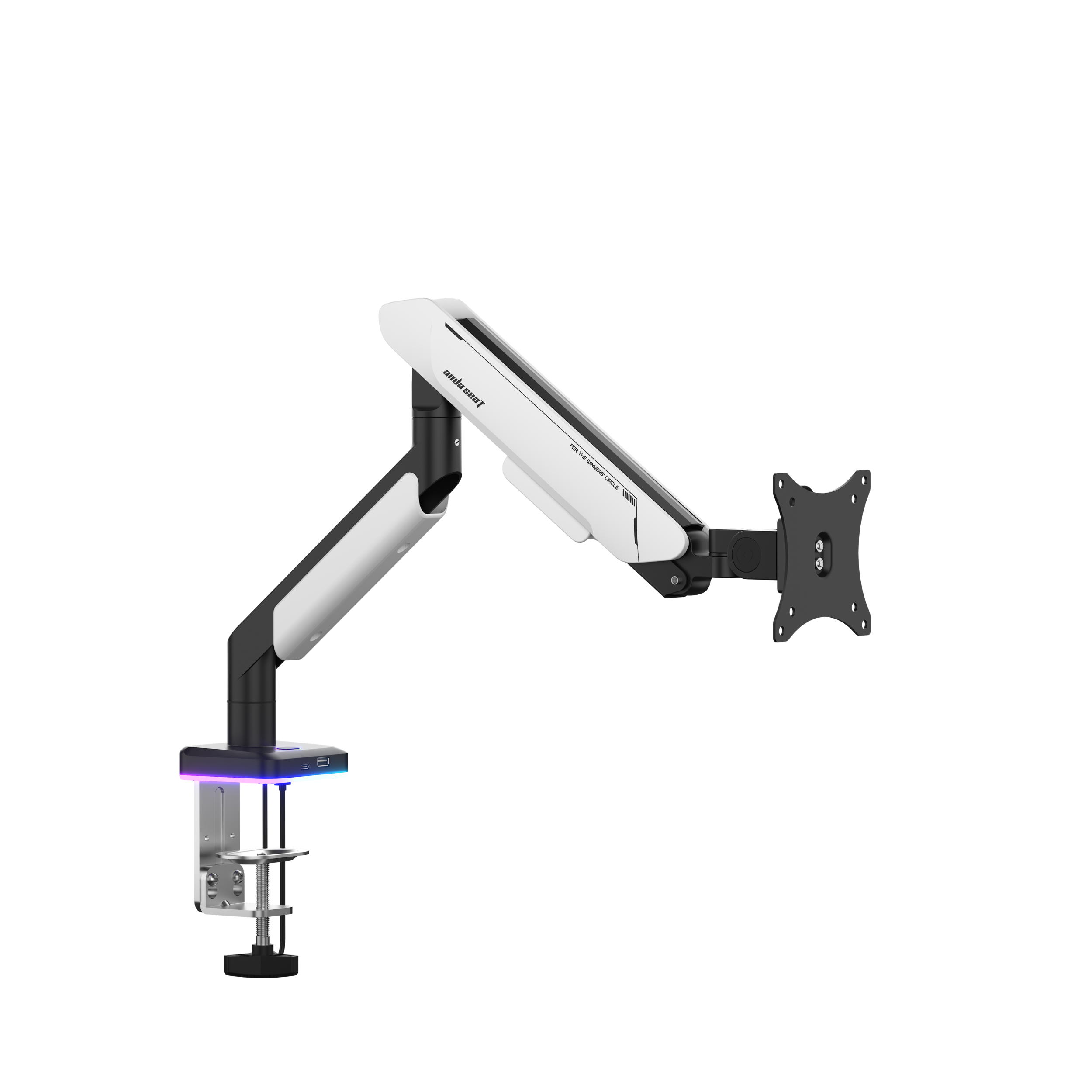 Настільне кріплення для монітора Anda Seat Stealth PRO II RGB 17”-42” White (AD-W-A9X-1S-BW)