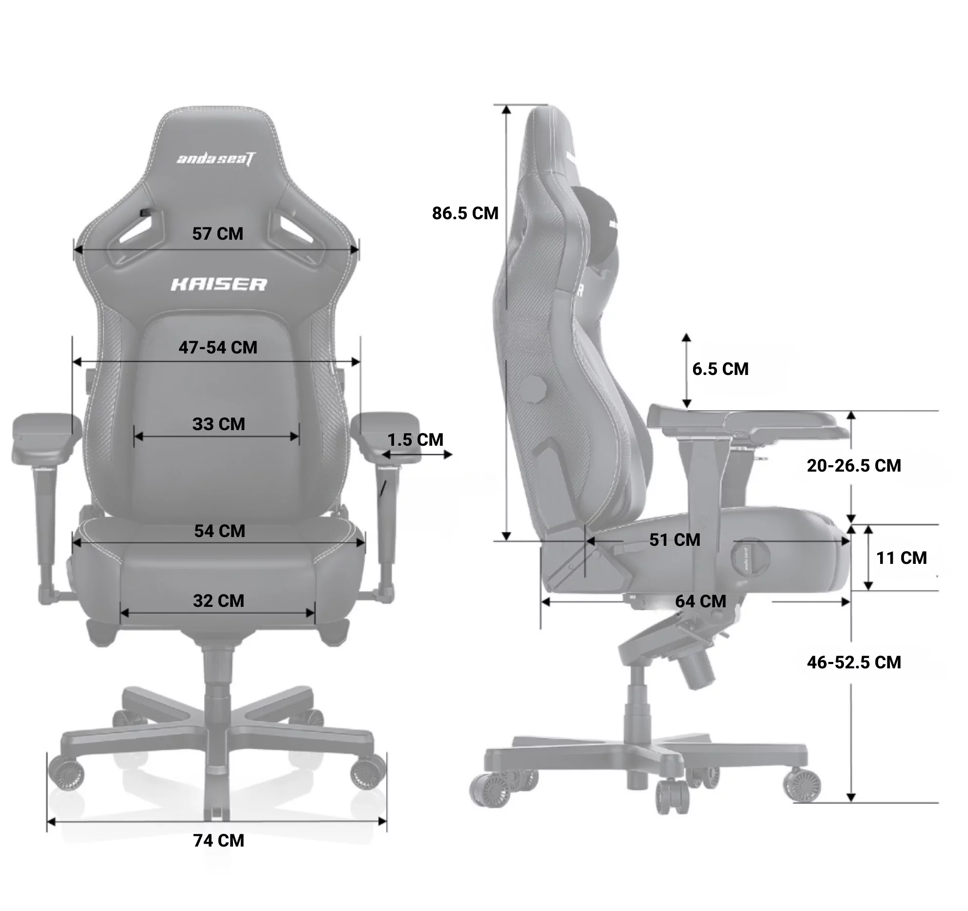Геймерське крісло Anda Seat Kaiser 4 White Size XL (AD12YDDC-XLL-20-W-PV/C) 116294