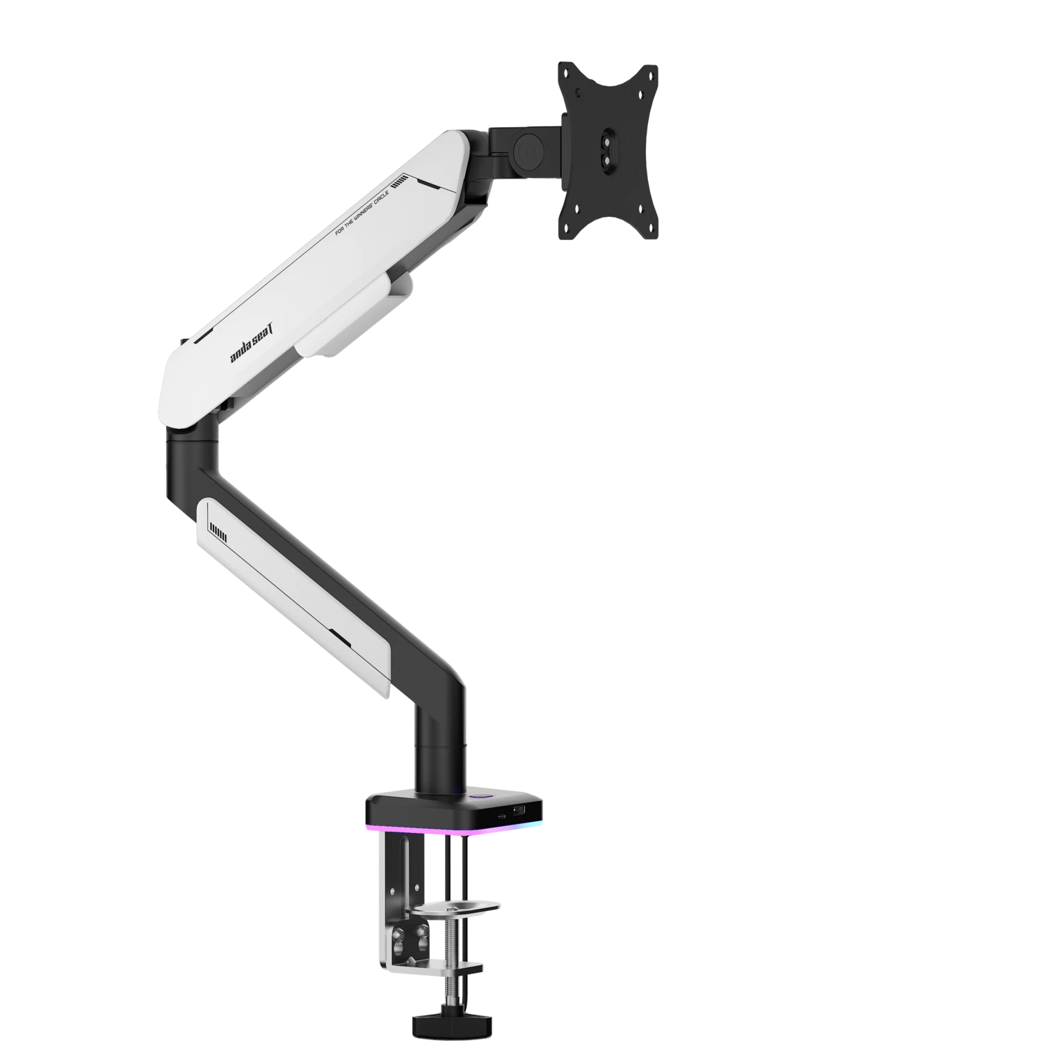 Настільне кріплення для монітора Anda Seat Stealth PRO II RGB 17”-42” White (AD-W-A9X-1S-BW) 117252