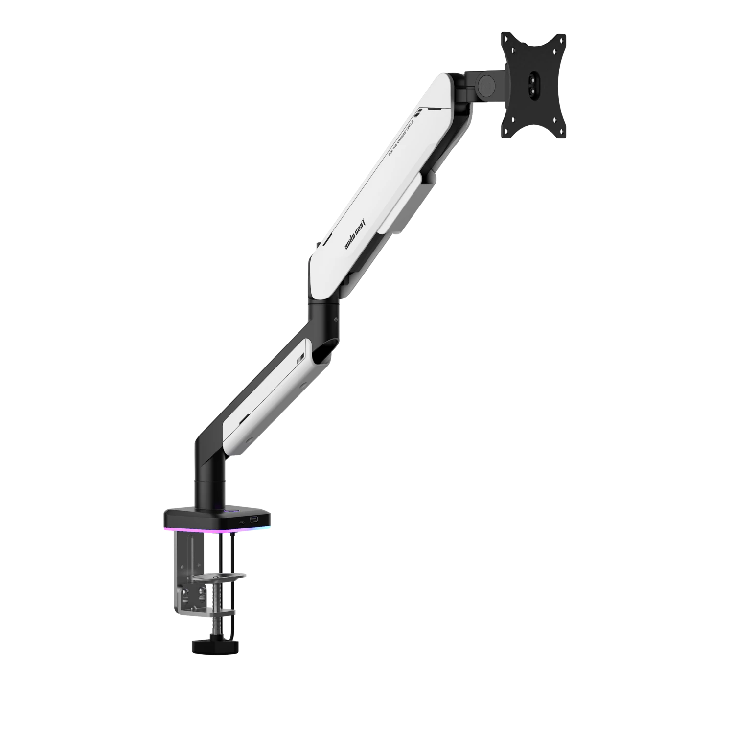 Настільне кріплення для монітора Anda Seat Stealth PRO II RGB 17”-42” White (AD-W-A9X-1S-BW) 117262