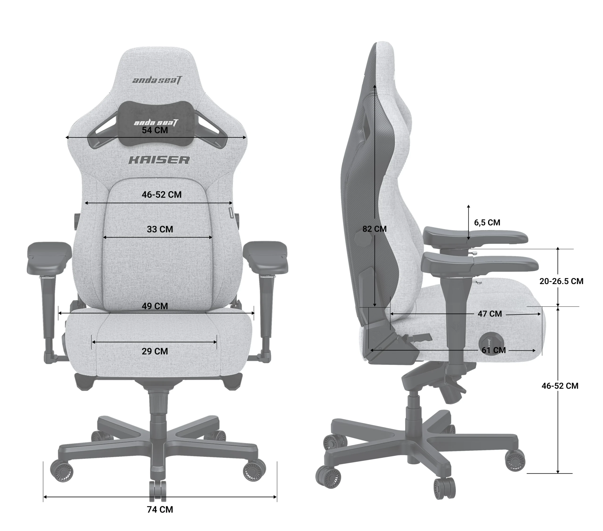 Геймерське крісло Anda Seat Kaiser 4 Black PVC Size L (AD12YDDC-L-20-B-PV/C) 116582