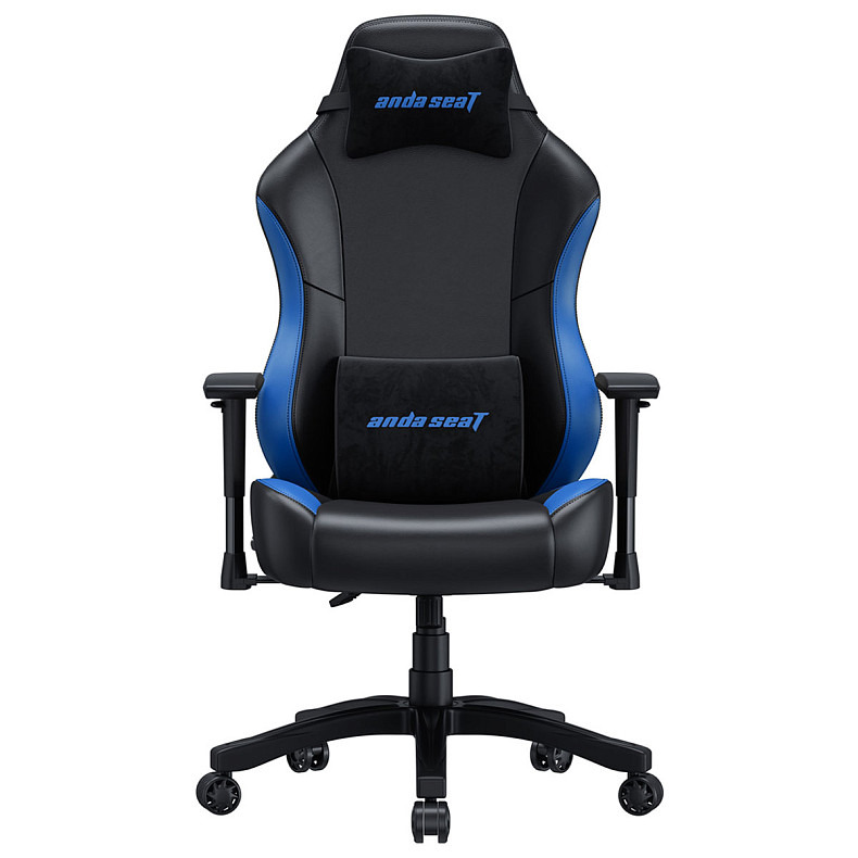 Геймерське крісло Anda Seat Luna Color Size L Black/Blue PVC (AD18-48-BS-PV)