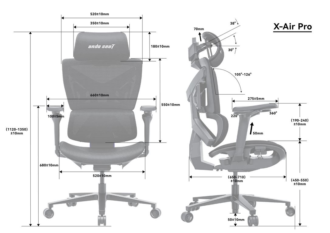 Геймерське крісло Anda Seat X-Air Pro Size XL Mesh Gray Twilight (AD-WY-01-GGSP-G01) 118884